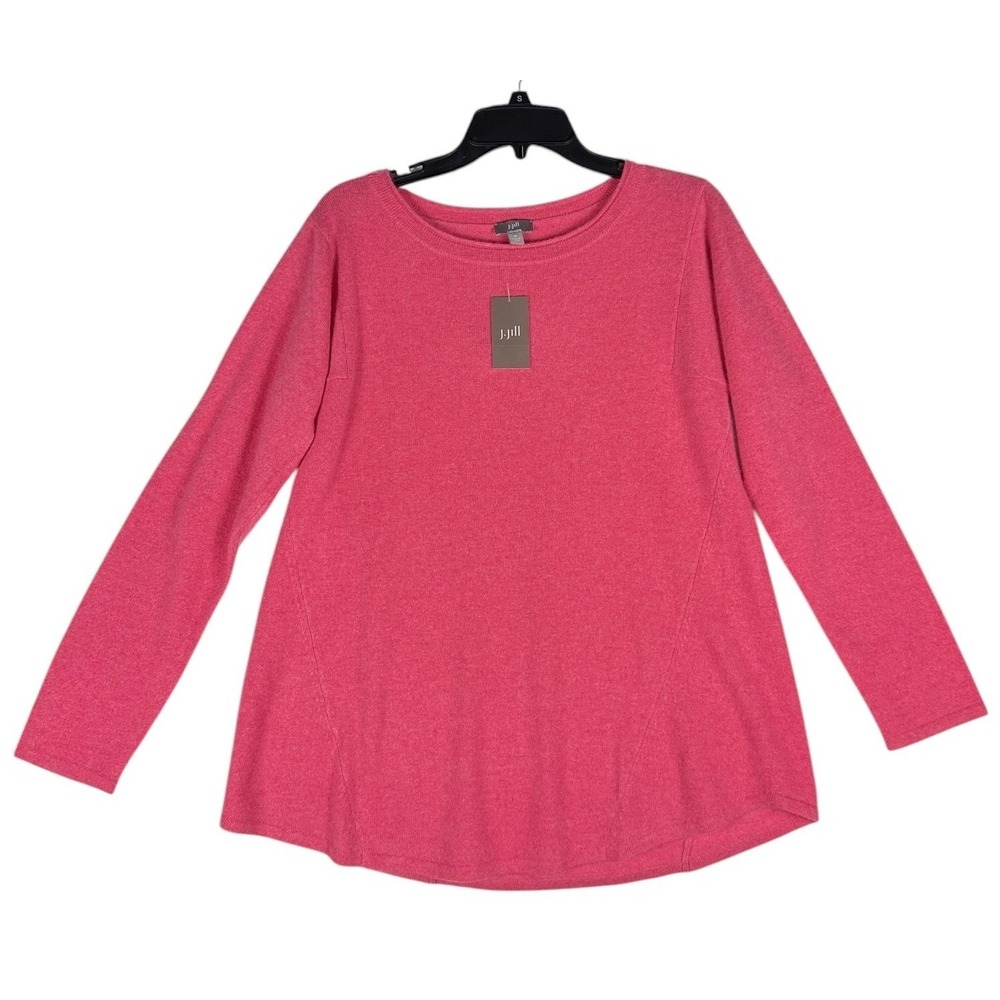 J. Jill 100% Cashmere A-Line Tunic Sweater Pink Carnelian Heather M 719203 NWT
